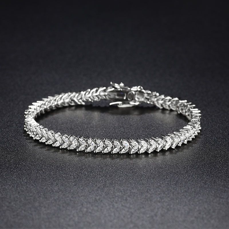 Ear of Wheat Crystal Bracelet 925 Sterling Silver