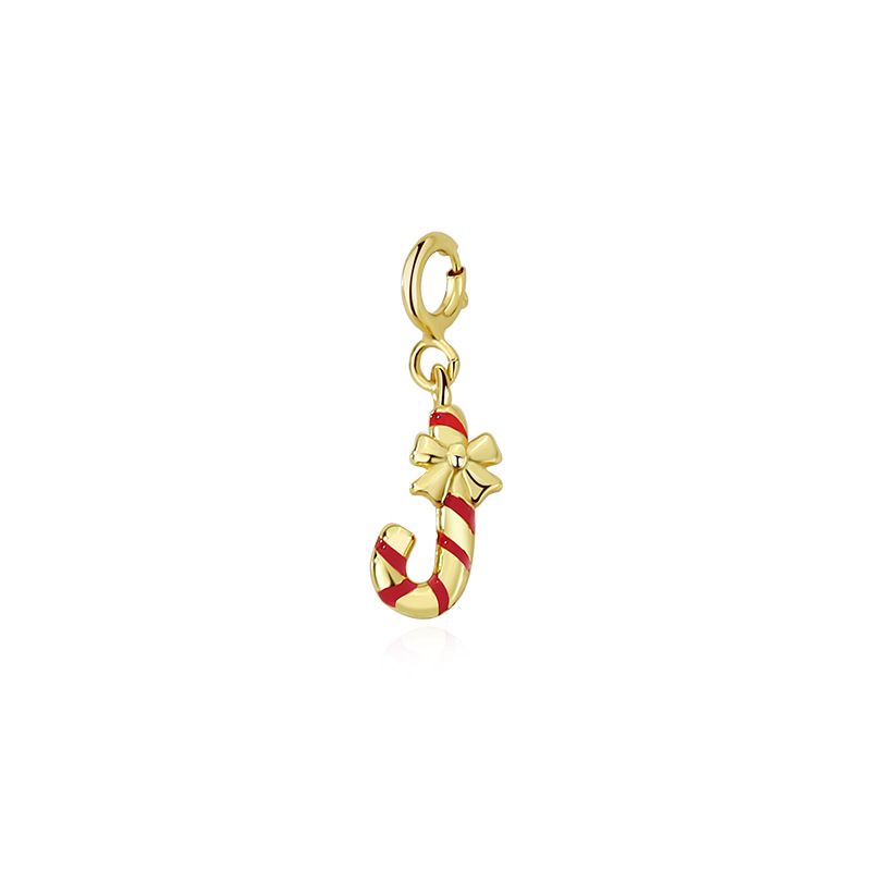 Candy Cane Pendant Necklace, 925 Sterling Silver
