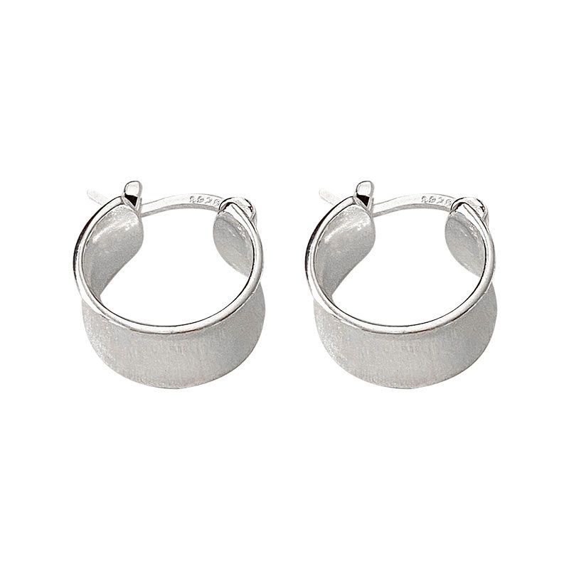 Wide Circle Sterling Silver Hoop Earrings