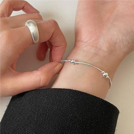 Beaded Geometry 925 Sterling Silver Bracelet