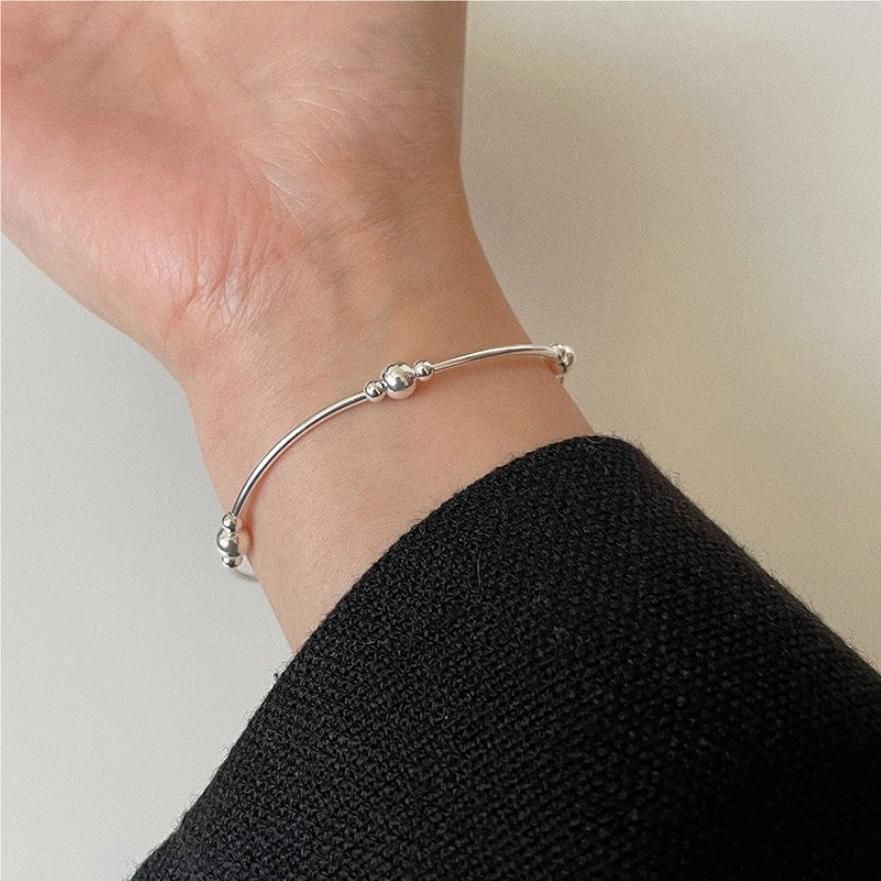 Beaded Geometry 925 Sterling Silver Bracelet