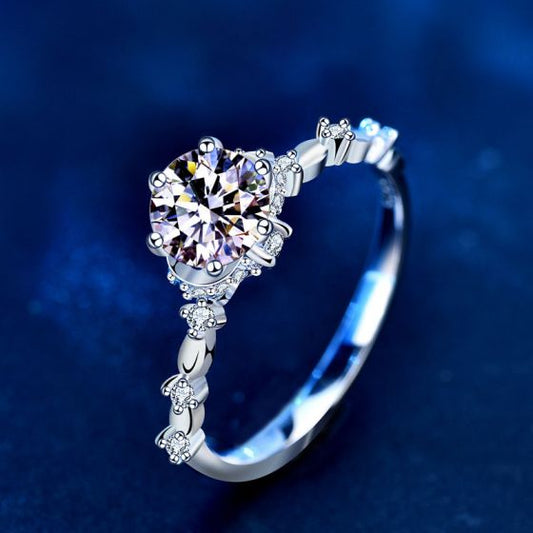 1 ct Moissanite Bouquet Flower Ring