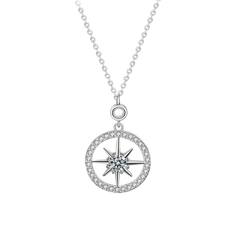 Classic Moissanite Octopus Star 925 Sterling Silver Necklace