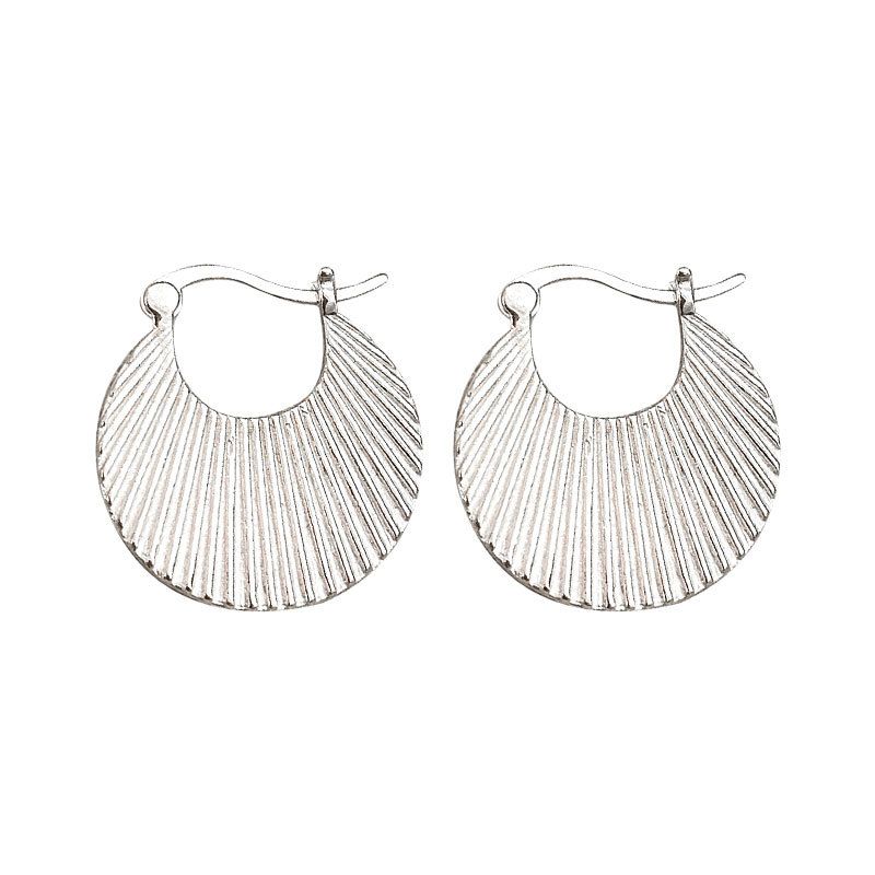 Office Geometry Folding Handbag 925 Sterling Silver Hoop Earrings