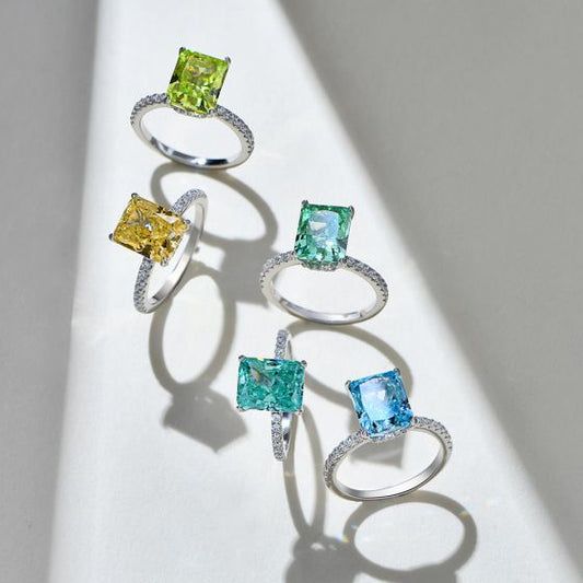 8x10mm Baguette Cubic Zirconia Sterling Silver Ring