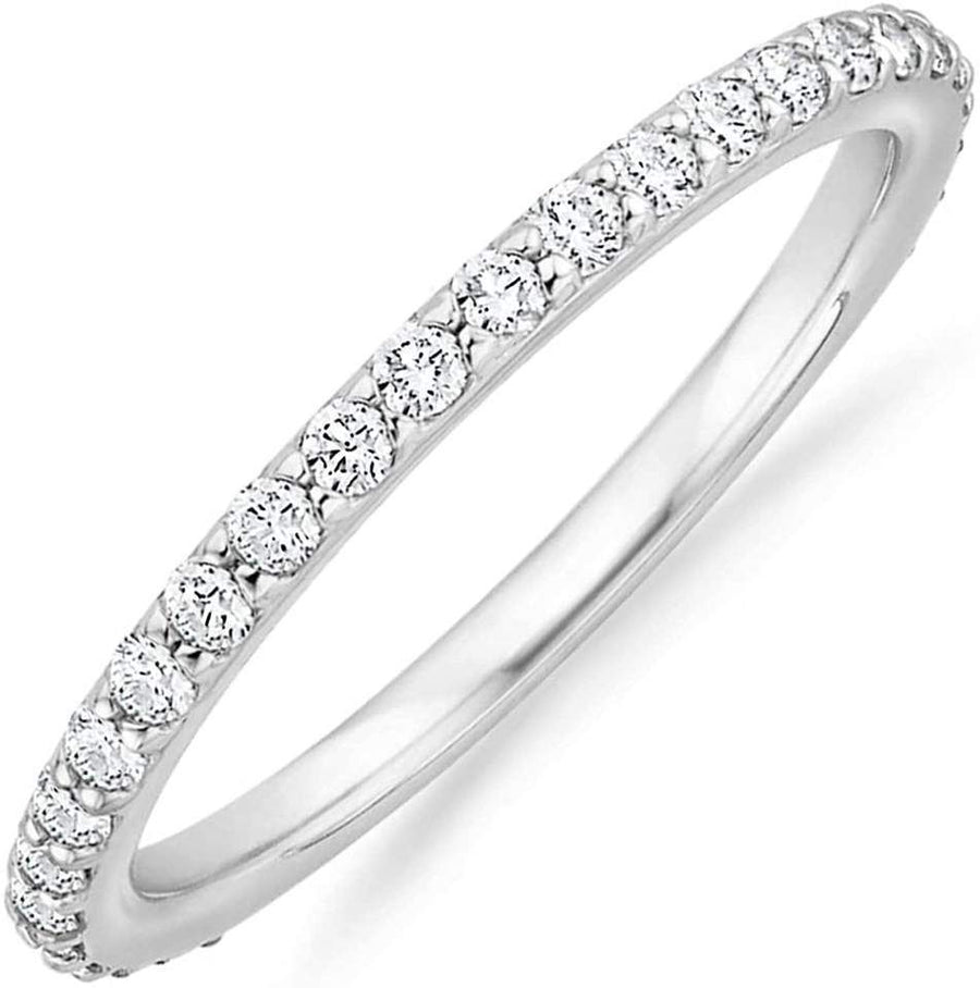 Minimalist Crystal Line Stacker Ring