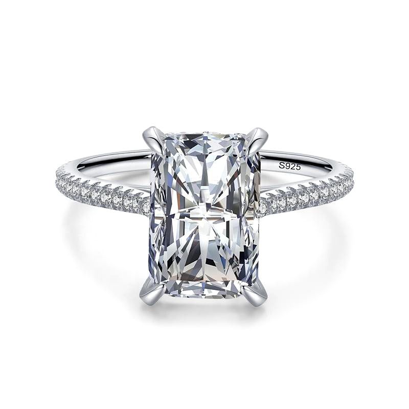Geometry Moissanite Baguette Adjustable Ring