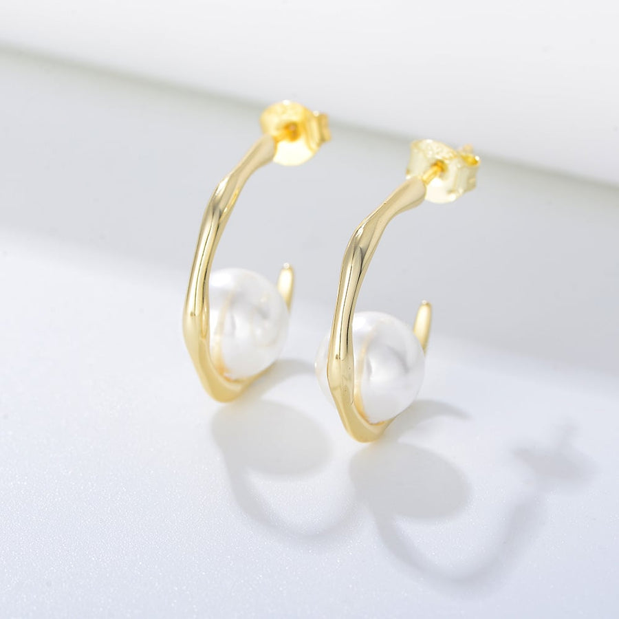 Sterling Silver Natural Pearl Statement Earrings