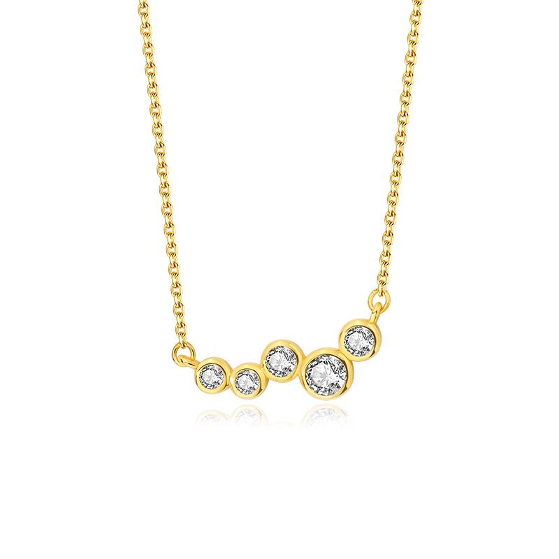 Irregular Wave Round Crystal Necklace