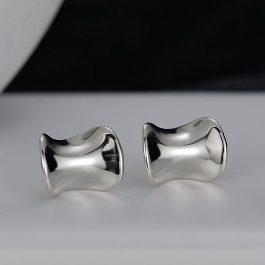 Geometry Glossy Irregular Stud Earrings