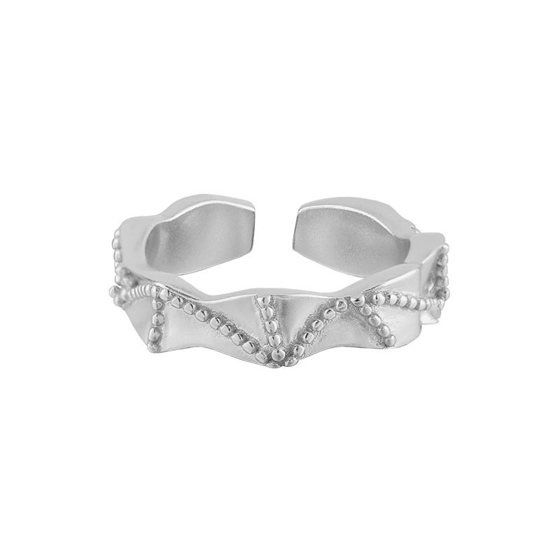 Graduation Beads Wave Adjustable 925 Sterling Silver Ring