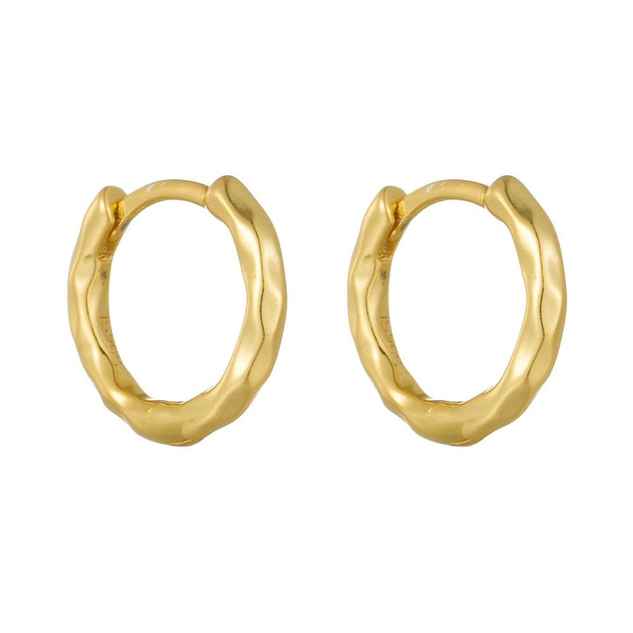 Mini Irregular Round 925 Sterling Silver Hoop Earrings