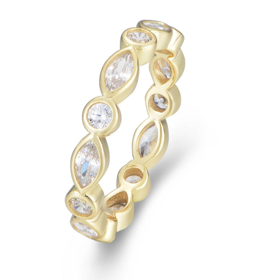 Oval Round Cubic Zirconia 925 Sterling Silver Ring