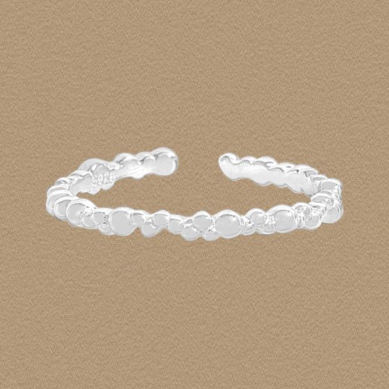 Irregular Bubbles Sterling Silver Adjustable Ring