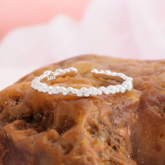 Irregular Bubbles Sterling Silver Adjustable Ring