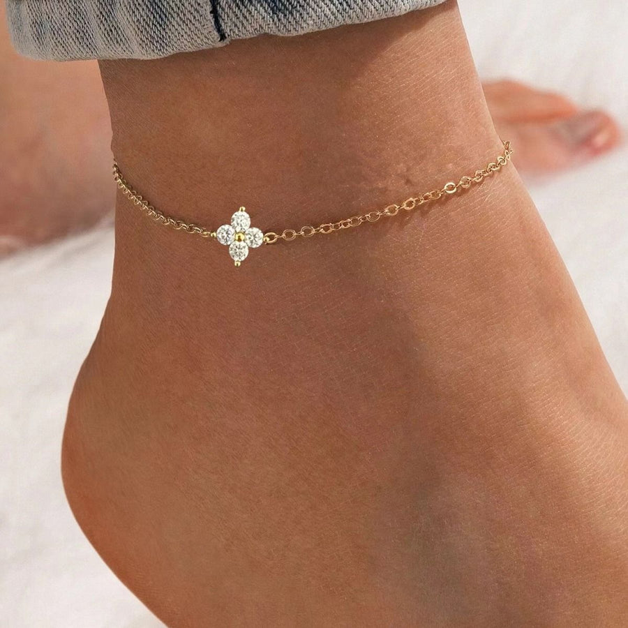 Mini Four Leaf Clover Anklet