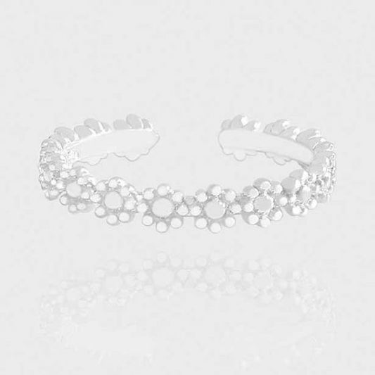 Beautiful Flowers 925 Sterling Silver Adjustable Ring