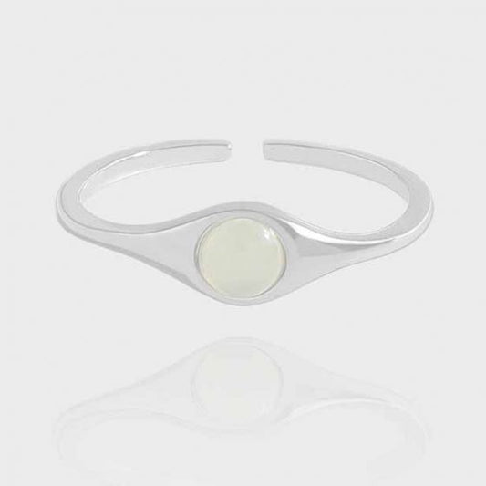 Green Crystal Adjustable Ring in 925 Sterling Silver