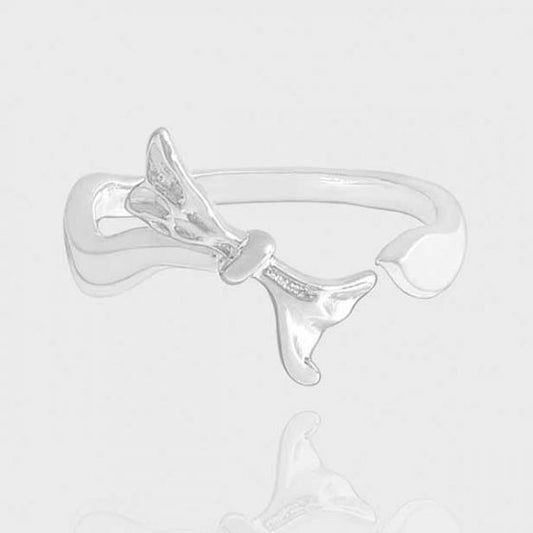 Masculine Irregular Bow-knot Sterling Silver Adjustable Ring