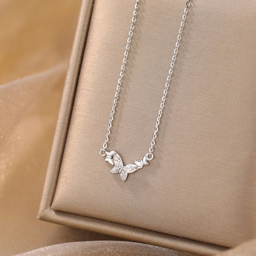 Honey Moon Three Flying Butterfly Necklace