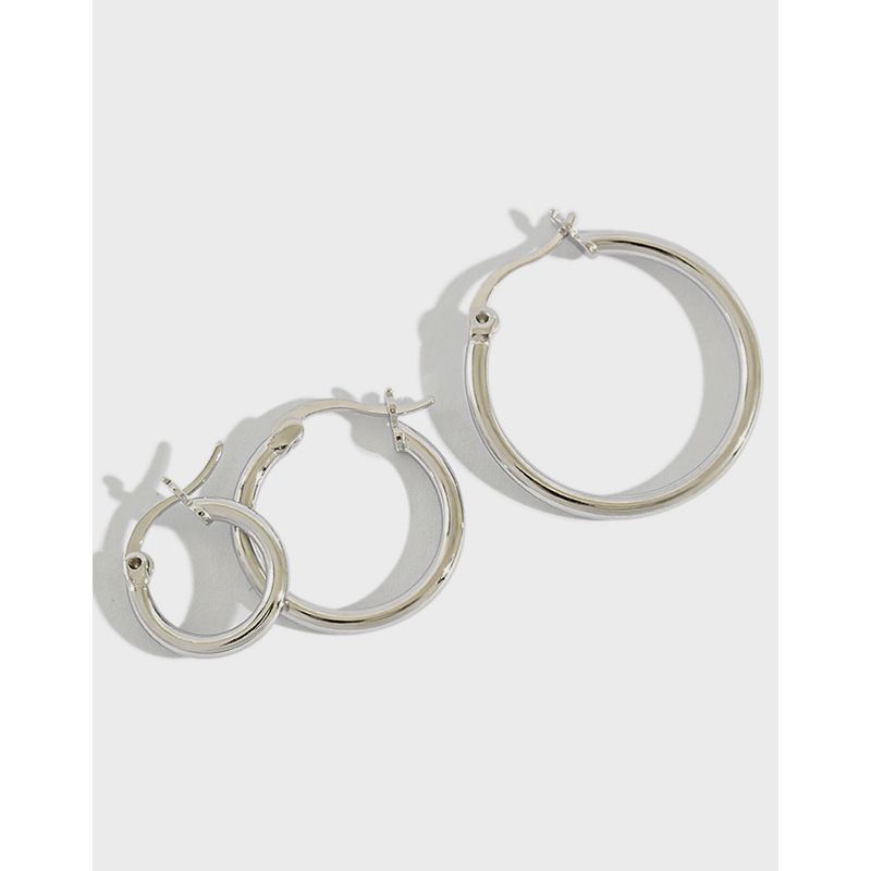 Geometric Hollow Circle S925 Silver Earrings