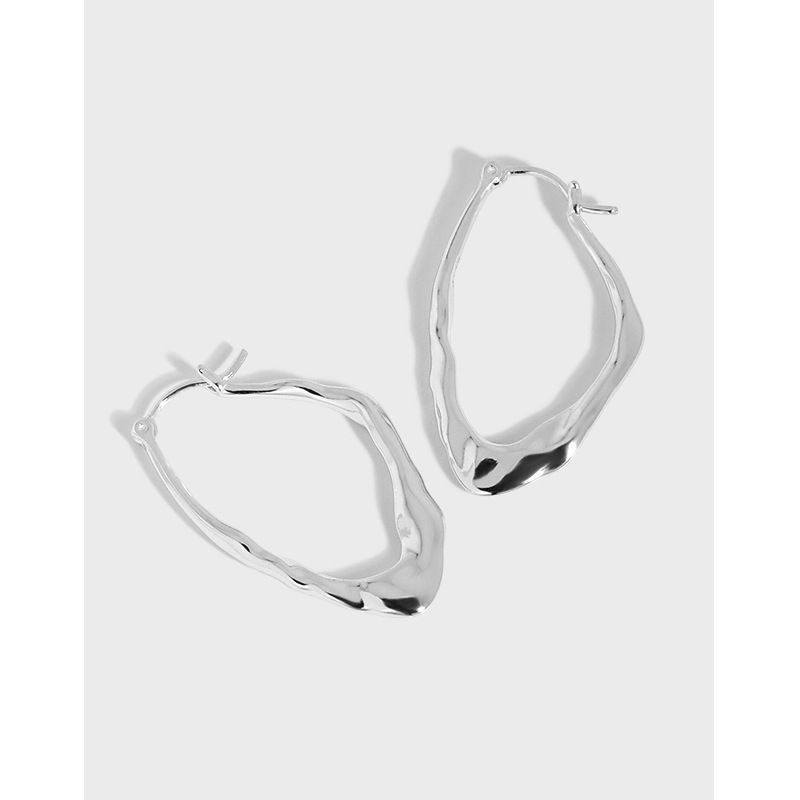 S925 Irregular Texture Minimalist Earrings