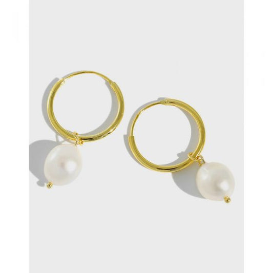 S925 Sterling Silver Baroque Freshwater Pearl Earrings