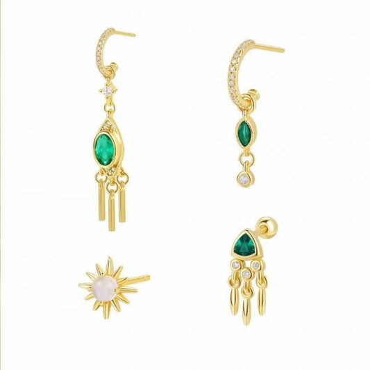 Elegant Geometry Tassel Screw Earring (Single)