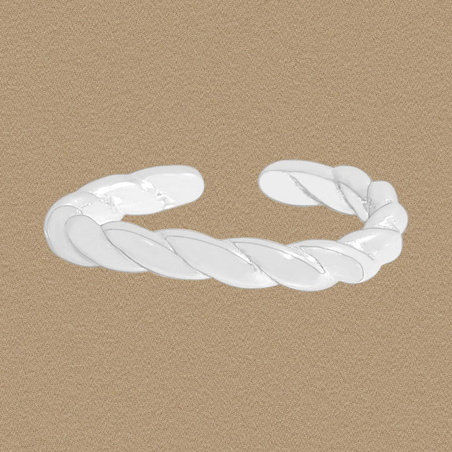 Irregular Twisted Adjustable 925 Sterling Silver Ring