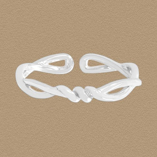 Double Layer Twisted 925 Sterling Silver Adjustable Ring