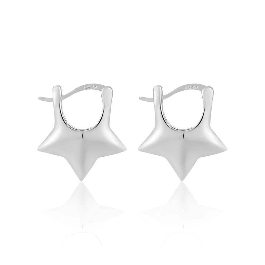Mini Star 925 Sterling Silver Hoop Earrings