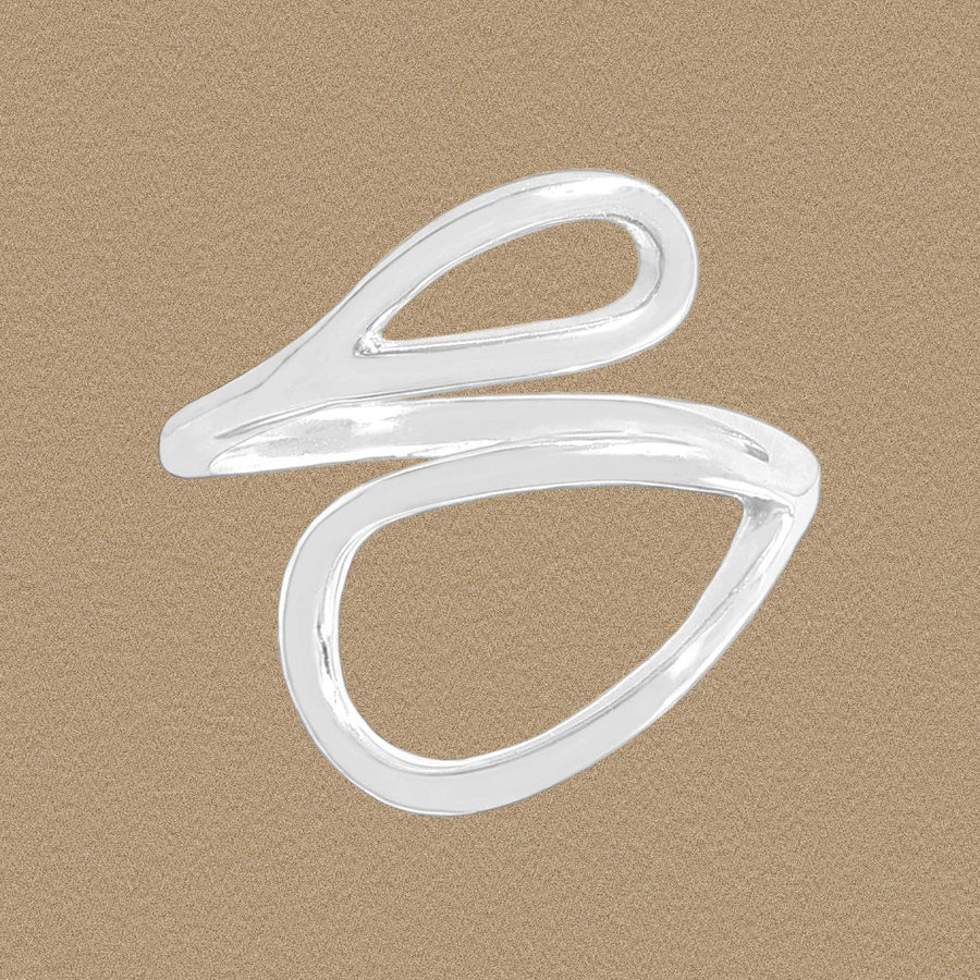 Hollow Waterdrop 925 Sterling Silver Adjustable Ring