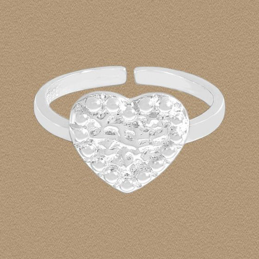 Irregular Heart 925 Sterling Silver Adjustable Ring