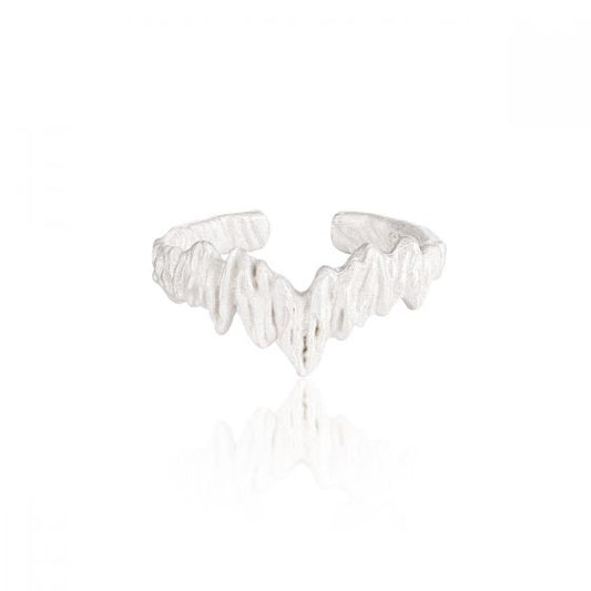 Irregular Lava Sterling Silver Adjustable Ring