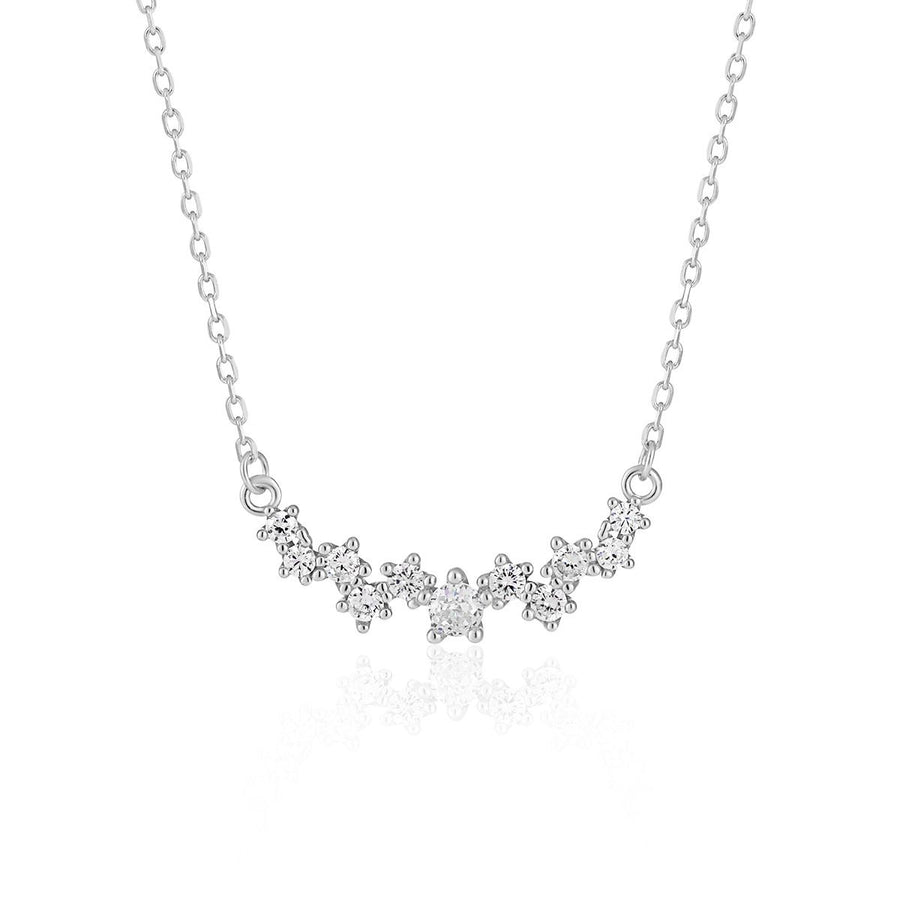 Irregular Crystal 925 Sterling Silver Necklace