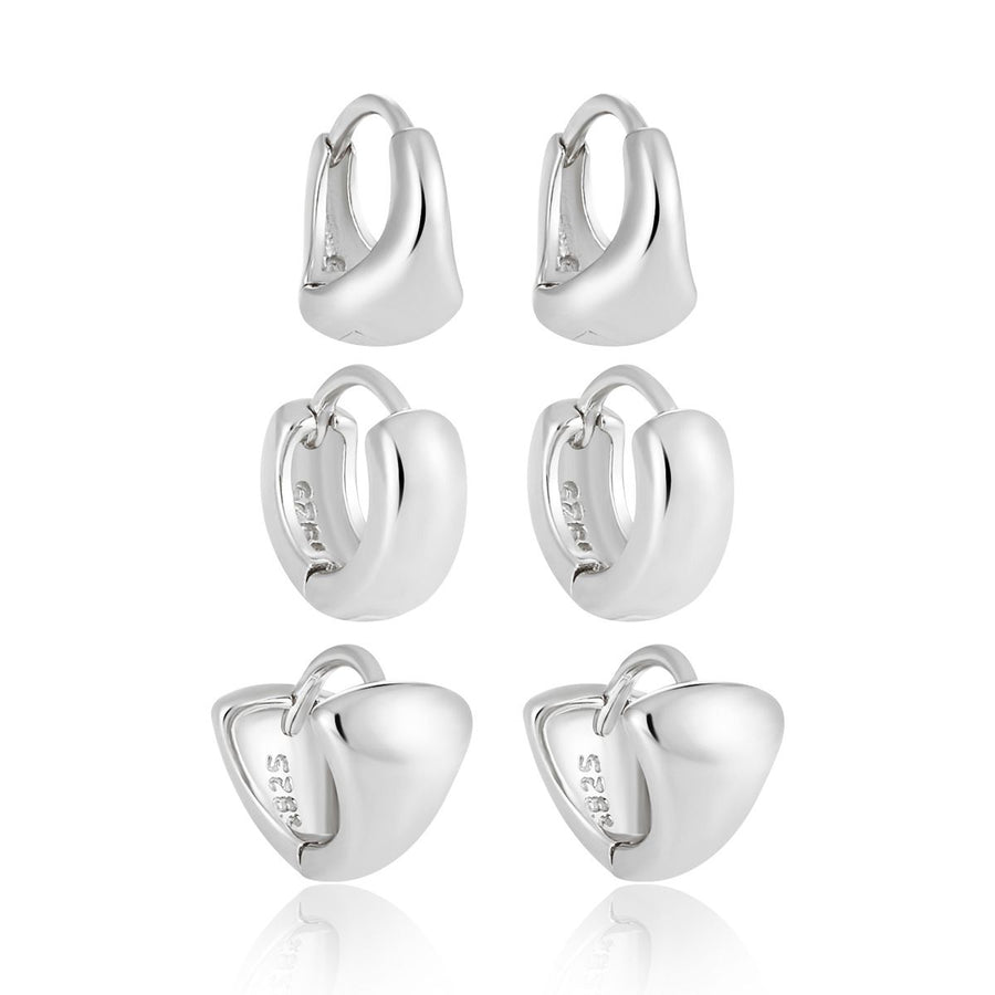 Mini Circle Geometry Hoop Earring (Single)