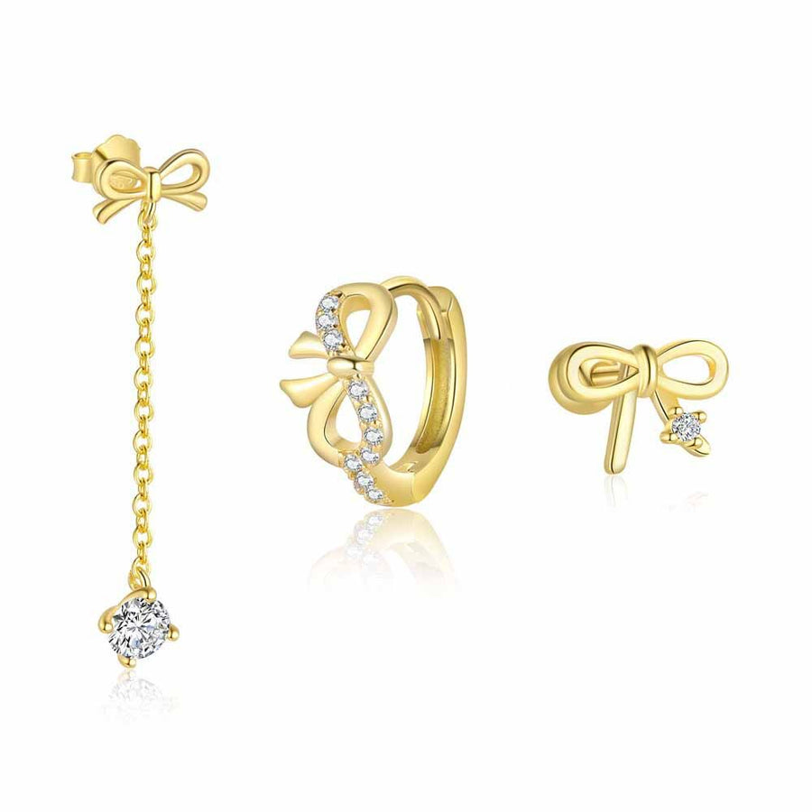 Honey Moon Golden Crystal Bow-Knot Adjustable Ring