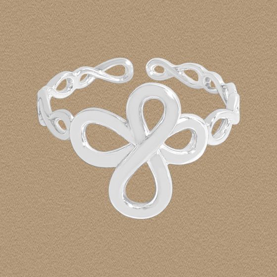 Hollow Infinite Symbol 925 Sterling Silver Adjustable Ring
