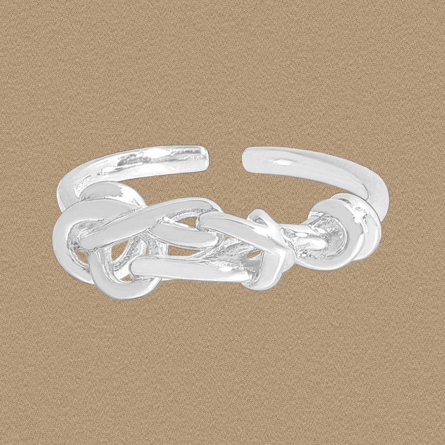 Hollow Irregular Cross Lines Adjustable Ring