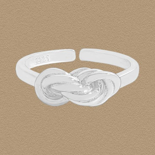 Double Layer Twisted Cross Infinite 925 Sterling Silver Adjustable Ring