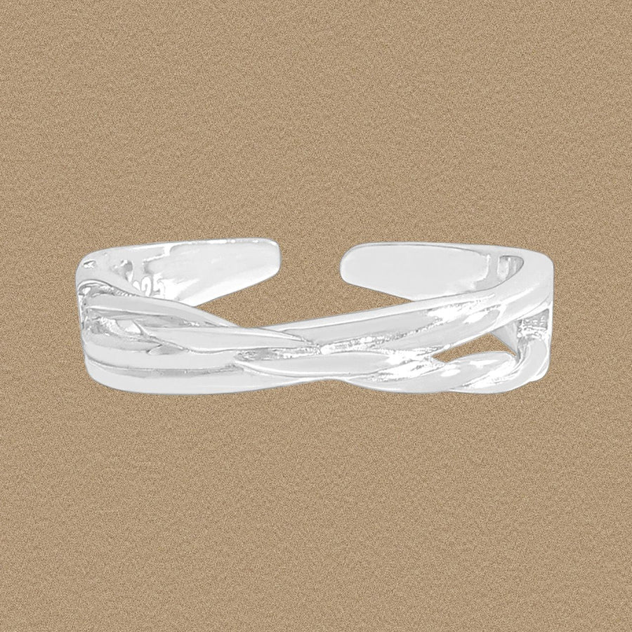 Irregular Winding Weave 925 Sterling Silver Adjustable Ring
