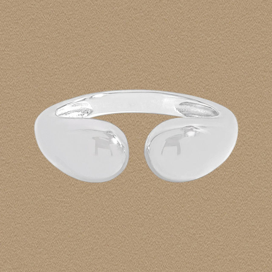 Masculine Geometry Waterdrop Sterling Silver Adjustable Ring