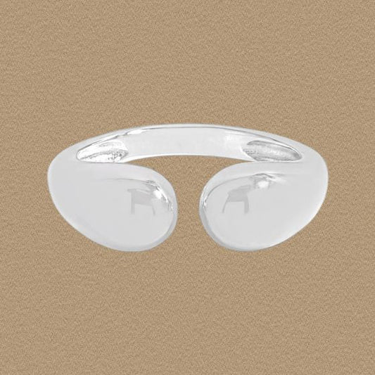 Masculine Geometry Waterdrop Sterling Silver Adjustable Ring