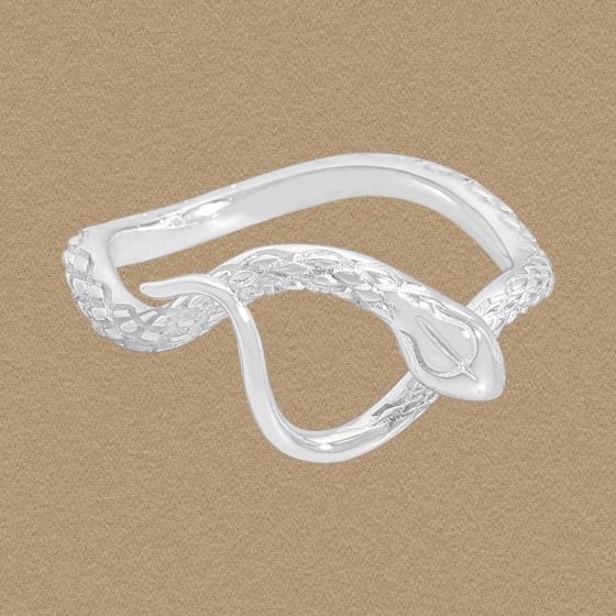 Elegant Irregular Snake 925 Sterling Silver Adjustable Ring