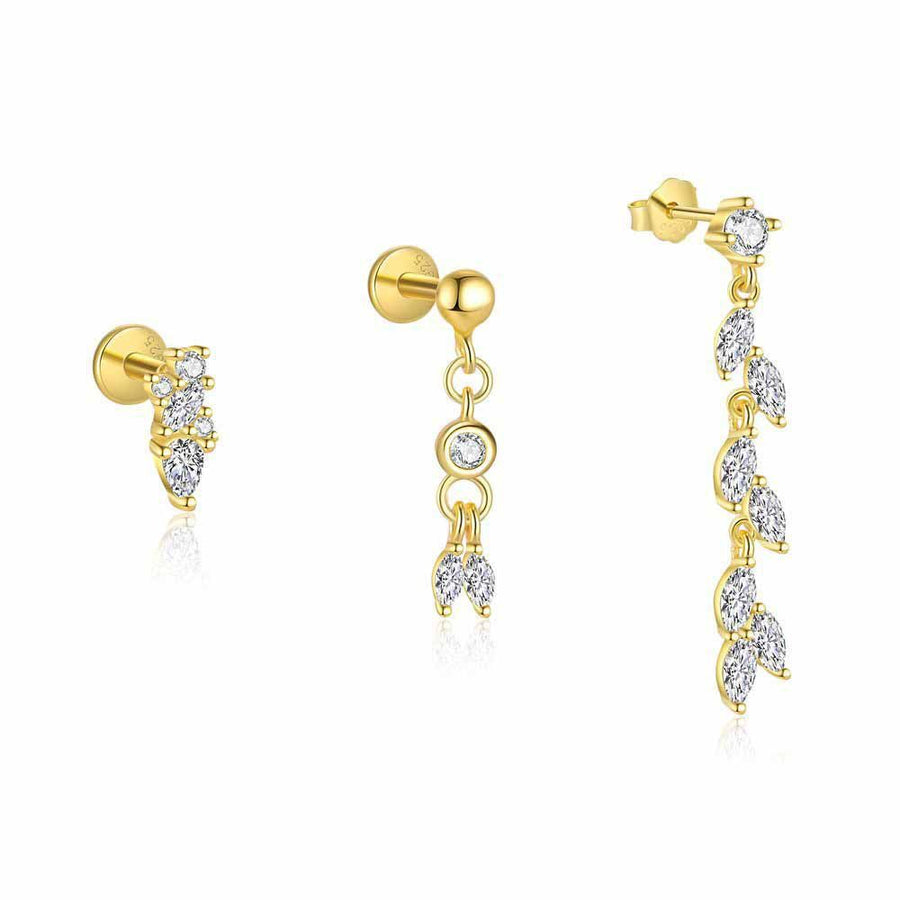 Waterdrop Crystal Tassel 925 Sterling Silver Earring (Single)