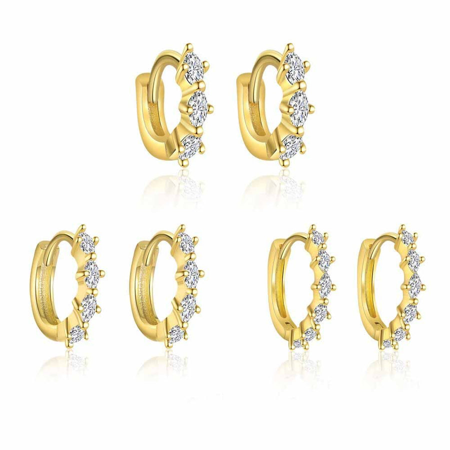 Shining Oval Crystal 925 Sterling Silver Hoop Earrings