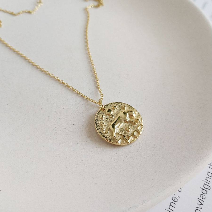 Taurus Constellation Round Tag Necklace
