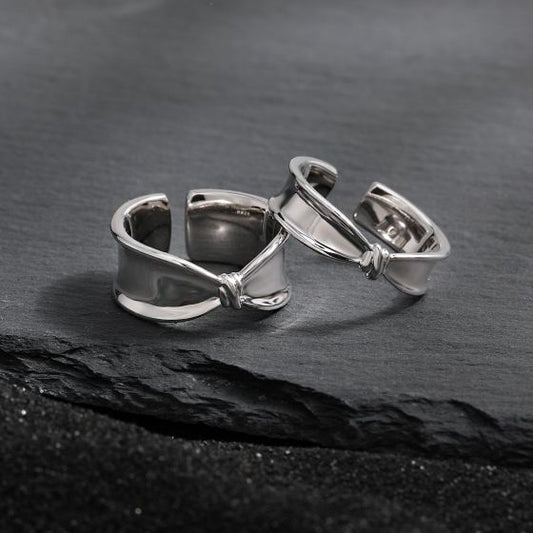 Bow-Knot 925 Sterling Silver Adjustable Ring