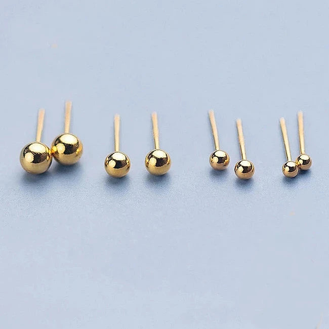 Gold Color Light Ball Stud Earrings