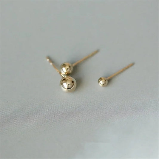14k Gold Plated Sterling Silver Ball Stud Earrings